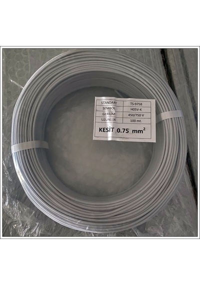 0.75Mm Cca Sarı Beyaz Nyaf Elektrik Kablosu Top 100 Metre