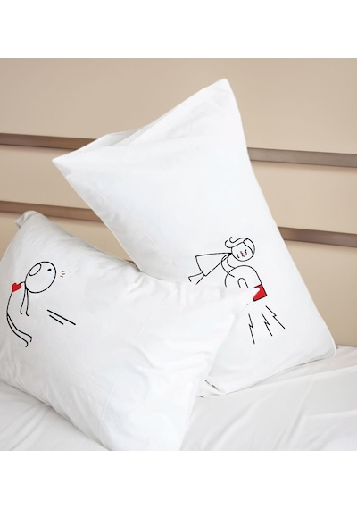 Bk Gift Sevgili Tasarımlı Pamuklu 2 Li Yastık Kılıfı Seti-8 50x70cm , Sevgiliye , Ev si, Tasarım Ev Tekstili