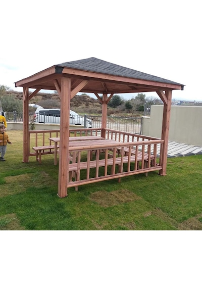 Şen Mobilya Ahşap Pergola Bahçe Kamelyası P059 Maun