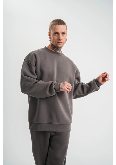 Barlashive Erkek Uzun Kol Bisiklet Yaka 3 İplik Pamuklu Kışlık Sweatshirt - Füme Çok Renkli Barlashive Erkek Uzun Kol Bisiklet Yaka 3 İplik Pamuklu Kışlık Sweatshirt - Füme Çok Renkli
