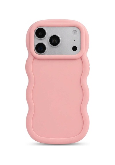 Apple iPhone 17 Pro Uyumlu Dalgalı Tasarım Kamera Korumalı Mat Silikon Kılıf-54176 Pembe