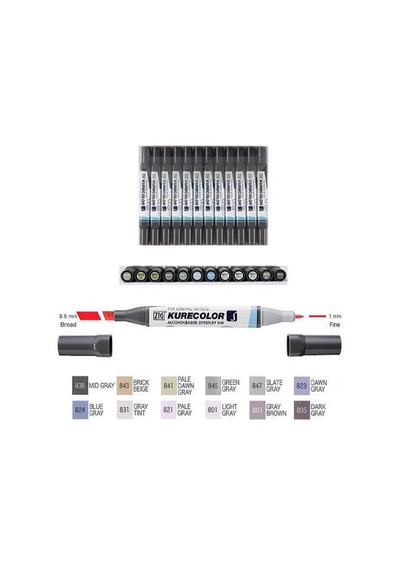 Zig Kurecolor Twin Ws Marker Kc3000N 12Li Set 12B7