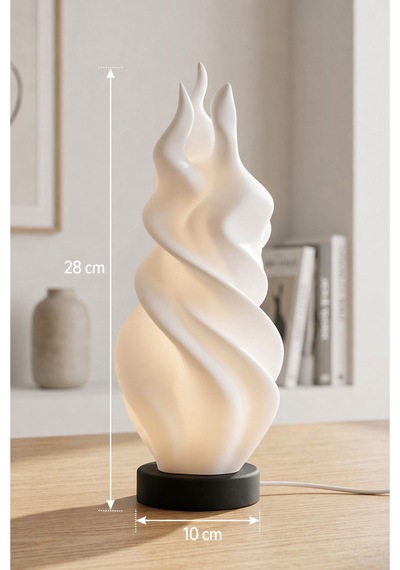 Fire Model - Led Abajur - Masa Lambası - Usb 5v İle Çalışır - Slim Led Aydınlatması Dahildir - Dekoratif Lamba - Renk Seçenekli Çok Renkli