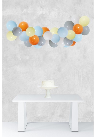 Retro Makaron Konsept Balon Zinciri Parti Balon Seti 47 Parça A