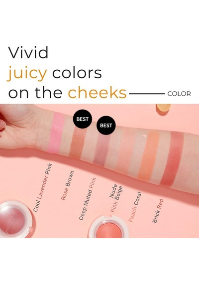 Meyve Tonlarında Doğal Görünümlü Jel Allık Juicy-pang Jelly Blusher Vl01 Çok Renkli