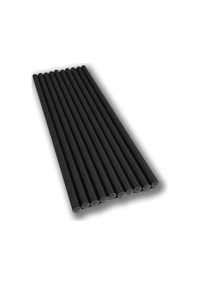 Ayrex Kağıt Kaplı Siyah Kağıt Pipet 100 Adet Diğer