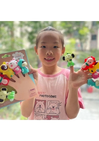 Finger Puppet Sebzeler Parmak Kukla Seti 5 Sebzeli Oyuncak Parmak Kukla Çok Renkli