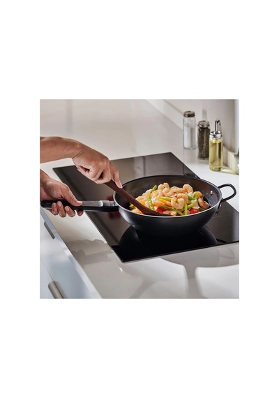 Ikea Blagylta Alüminyum Seramik Kaplama Wok Tava 28 Cm Siyah Tek Parça