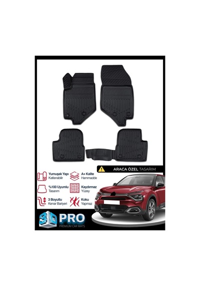 Citroen C4 Ve C4x Benzinli Ve Dizel İçin 3d Havuzlu Paspas 2021 2022 2023 2024 2025 Model Kokusuz