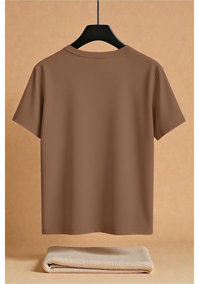 Uyguntarz Unisex Irıdes Serenıty Baskılı Tasarım Tshirt Kahverengi