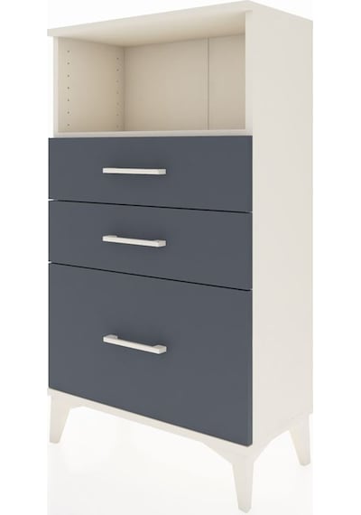 Arges Komodin Tek Raflı 3 Çekmeceli 60x30x106 Aytaşı-antrasit Aytaşı