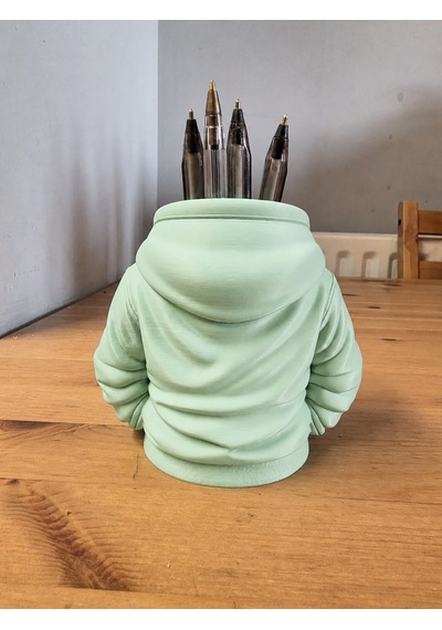 3d Baskı Kapüşonlu Sweatshirt Kalemlik - Masaüstü Organizer-mint renkli