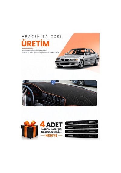 Bmw E46 1997-2006 Uyumlu Torpido Koruma Örtüsü Oto Kılıfı - Siyah