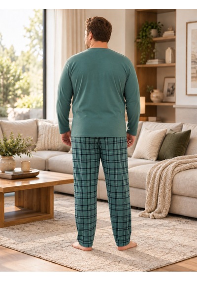 Seboteks İnterlok Kumaş Yakası Düğmeli Uzun Kollu Büyük Beden Erkek Pijama Takımı 8589 Yeşil Seboteks İnterlok Kumaş Yakası Düğmeli Uzun Kollu Büyük Beden Erkek Pijama Takımı 8589 Yeşil