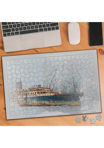 Buz Dağının Yanında Hurda Gemi 240 Parça Puzzle Yapboz-3401500