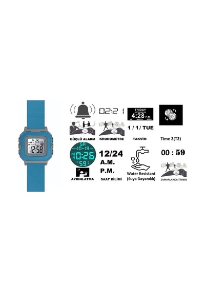 Jaga Jl M1256-oece 640041 Kronometreli Alarmlı Işıklı Çocuk/genç Kol Saati Çok Renkli