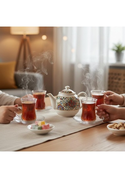 Lexroo Lüks Kulplu Çay Fincanı 6 Adet Kristal Berraklığında Cam Çok Renkli