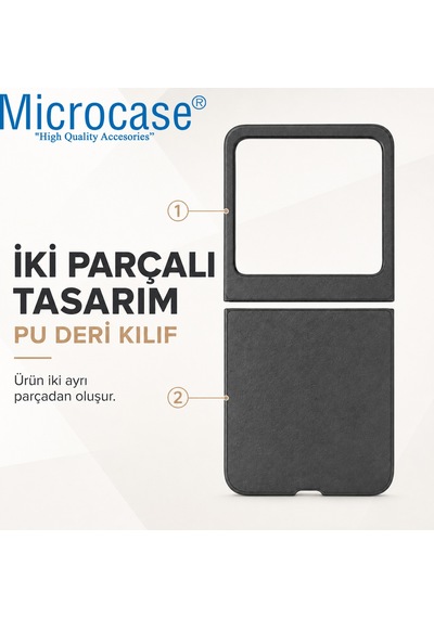 Microcase Motorola Razr 60 İçin Deri Desenli Plastik Koruma Kılıf - Al3156 Kahverengi