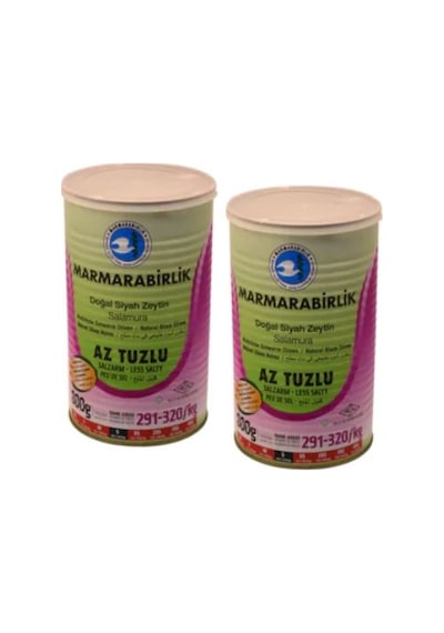 Marmarabirlik Az Tuzlu 291-320 KB Siyah Zeytin Teneke 2 x 800 G