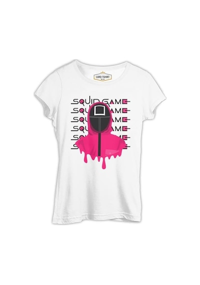Squid Game - Kare Beyaz Bayan Tshirt