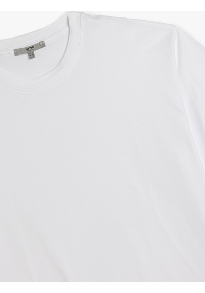 Koton Kısa Kollu Pamuklu Bisiklet Yaka Basic Oversize Tişört Beyaz 5sam10152hk Beyaz