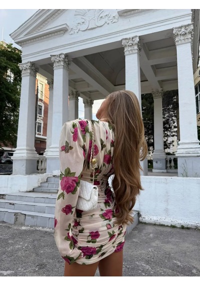 Havens Lilium Gül Detay Elbise Krem