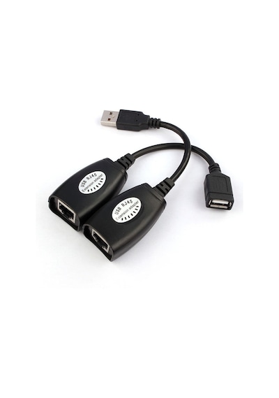 Usb Extender Cat5 Cat6 Kablosu Üzerinden Lan Uzatma Adaptörü 45M
