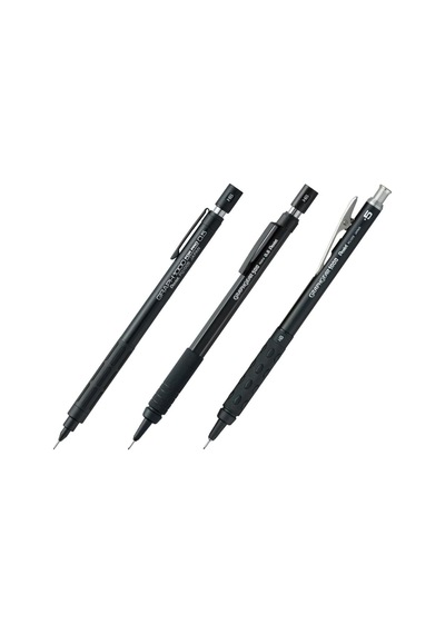 Pentel Mechanical Pencil 60th Anniversary Limited Edition 3-mekanik Uçlu Kalem Seti Siyah