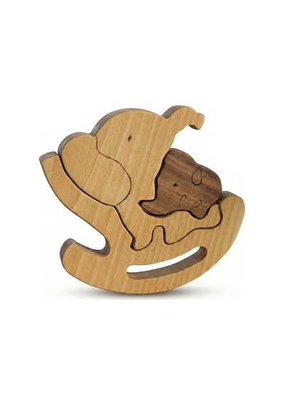 Simdale Wood İsimli Sallanan Anne Ve Yavru Fil - Ahşap Puzzle Oyuncak