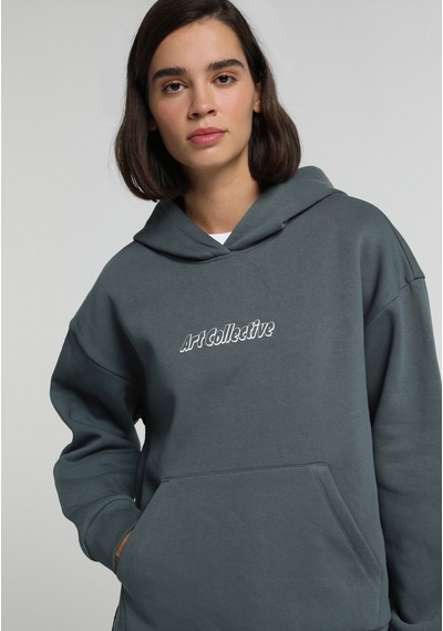 Colin's Colins Oversize Fit Kapüşonlu Baskılı Kadın Mavi Sweatshirt Cl1077485 Q1.v2 Blp Petrol Mavisi