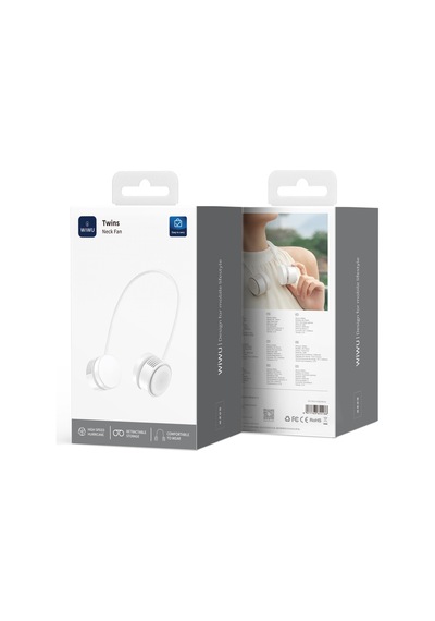 Wiwu Wi-fs014 Twins Neck Taşınabilir Şarjlı Boyun Askılı Fan Beyaz