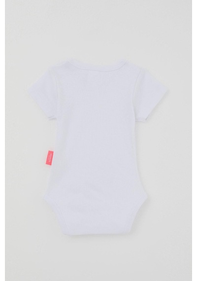 Breeze Kız Bebek Çıtçıtlı Kısa Kollu Zıbın Body Basic 0-9 Ay , Beyaz