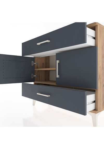 Arges Şifonyer 2 Raflı 2 Çekmeceli 2 Kapaklı 88x30x80 Çam-antrasit Atlas Çam Arges Şifonyer 2 Raflı 2 Çekmeceli 2 Kapaklı 88x30x80 Çam-antrasit Atlas Çam