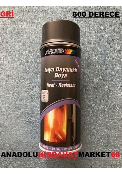 Motip 600 Derece Isıya Dayanıklı Eksoz Ve Soba Boyası Sprey Gri