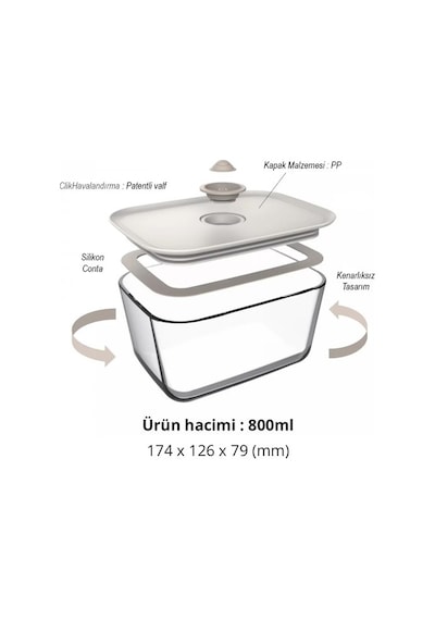 0128 D-neofcl080 Fıka Clık Dıkdortgen Saklama Kabı 800 Ml Bej 0128 D-neofcl080 Fıka Clık Dıkdortgen Saklama Kabı 800 Ml Bej