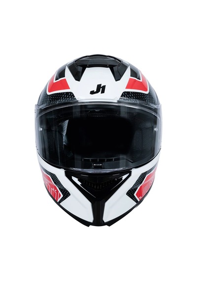 Just1 J-str Union Kapalı Motosiklet Kaskı Kırmızı Beyaz Kırmızı / Beyaz