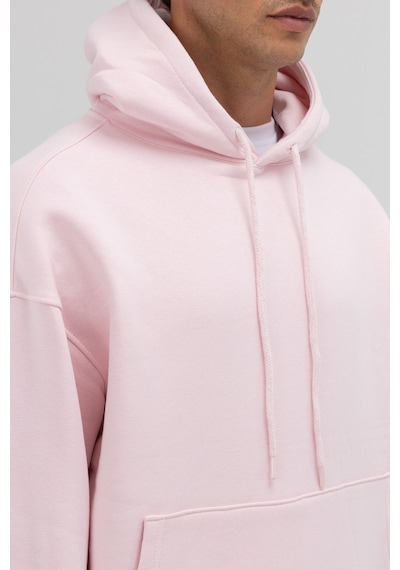 Vamos Basic Oversize Kapüşonlu Sweatshirt Pembe