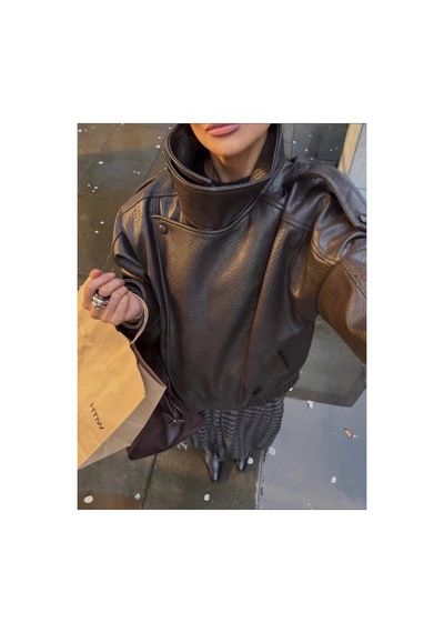 August Viral Oversize Kadın Deri Ceket Yüksek Yaka Siyah Urban Style Kadın Deri Ceket Acı Kahve Acı Kahve August Viral Oversize Kadın Deri Ceket Yüksek Yaka Siyah Urban Style Kadın Deri Ceket Acı Kahve Acı Kahve