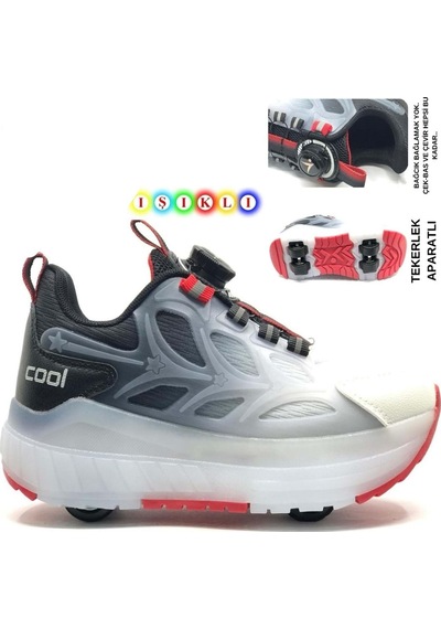 Cool Wheel Çocuk Işıklı Tekerlekli Sneaker Siyah