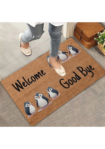 Valerine Life Penguen Welcome Ve Good Bye Kapı Önü Paspası 45x70cm
