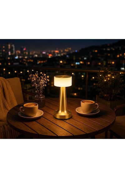 Dokunmatik Şarjlı Led Masa Lambası - 3 Kademeli Işık Ayarlı, Kablosuz Dekoratif Gece Lambası, 1800 Mah Taşınabi Diğer