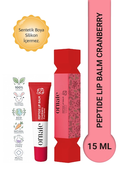 Peptide Lip Balm Cranberry, Nemlendirici, Parlatıcı Lip Balm Kızılcık Ceramide Vitamin E 15ml Kırmızı