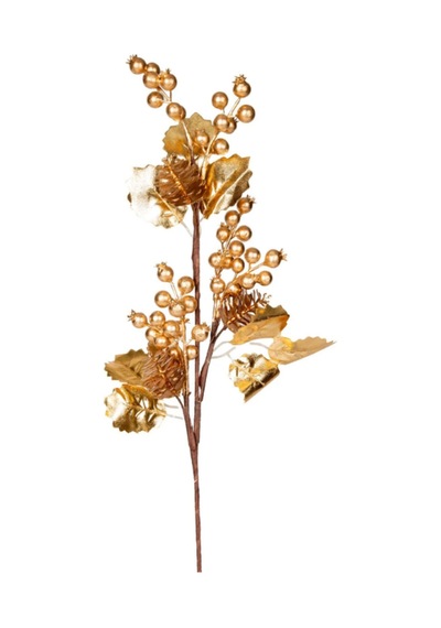 Berry Gold Kozalaklı Kokina Yılbaşı Süsü 60cm