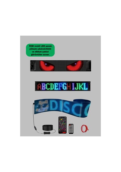 Kayan Yazı Destekli Rgb Led Reklam Paneli Usb İle Kolay Kurulumlu Renk