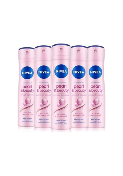 Nıvea Kadın Sprey Deodorant Pearl&beauty, 48 Saat Anti-perspirant Koruma 150ml X5 Adet