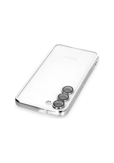 Samsung Galaxy  Uyumlu,  S24 Kılıf Razer Lensli Silikon - Gümüş