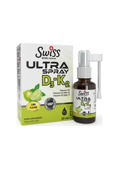 Swiss Bork D3k2 Sprey Damla 20 Ml D3k2 Vitamini Limon Aromalı