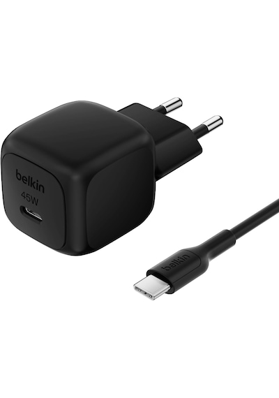 Belkin Kompakt Duvar Şarj Cihazı 45 W + Usb-c - Usb-c Kablosu, Siyah Type - C