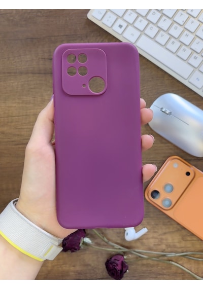 Redmi 10c / Poco C40 Uyumlu Kamera Korumalı Darbeye Dayanıklı Renk Atmayan Fab Silikon Kılıf Mor