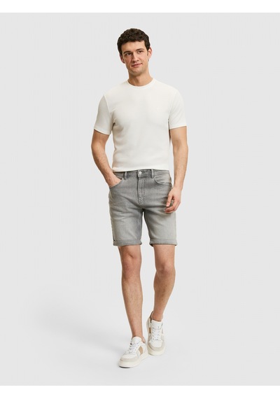 Cacharel Gri Regular Fit Jean Bermuda Şort Denim
